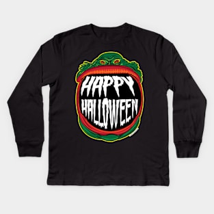 Creature from the Black Lagoon Happy Halloween Grin Kids Long Sleeve T-Shirt